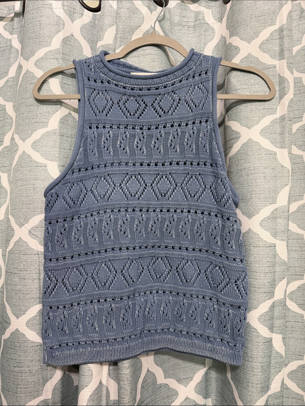 Nation Los Angeles Knit Openwork Tank - Light Blue